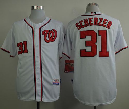 Nationals #31 Max Scherzer White Cool Base Stitched MLB Jersey